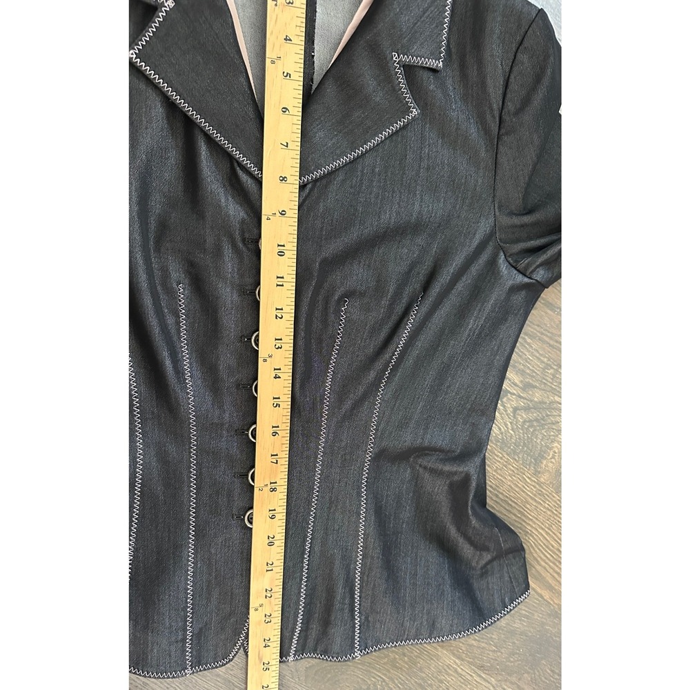 Carlisle Blazer Jacket Womens 14 Black Pink Fitted Button Up Career Office - Picture 10 of 12